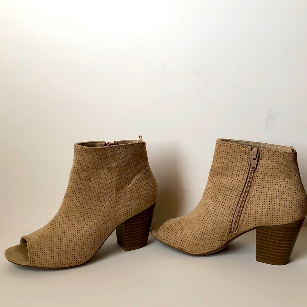 Open toe ankle boots